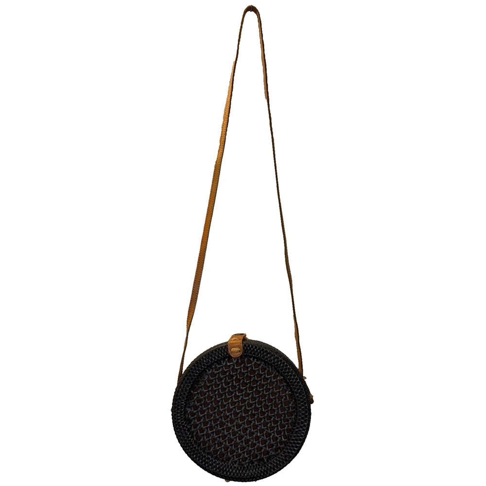 Rattan Round Crossbody Natural Texture Woven Straw Boho Coastal‎ Summer Purse